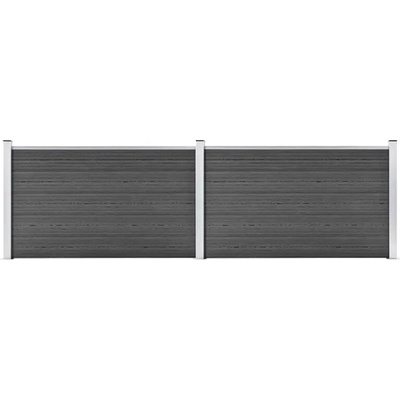 vidaXL Zahradní plot WPC 353 x 105 cm černý