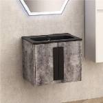 InterCeramic Конзолен шкаф за баня InterCeramic ICP 6451-4 с умивалник от смола - стенен модел, 61 см (ICP 6451-4)