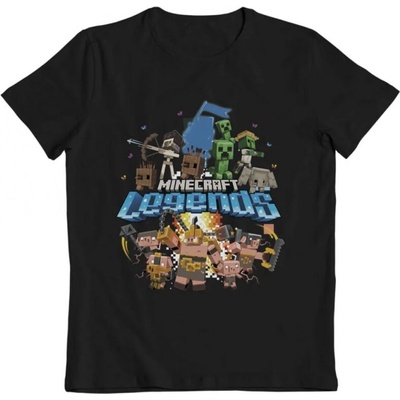 Bioworld Entertainment Minecraft Legends Allies vs Piglin Mobs Kids T-Shirt čierna