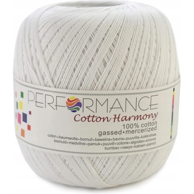 Performance Bavlněná příze Cotton Harmony 0301 - bílá 100g 560m