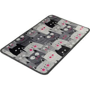 Foutastic Сив килим за баня 40x60 cm Meow - Foutastic (359CHL4174)