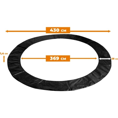 Aga kryt pružin na trampolínu Exclusive s vnitřní síti 430 cm černá – Zboží Dáma