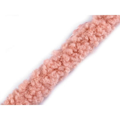 Všívací lemovka / lampas imitace beránka kulatý šíře 3,5 cm Varianta: 3 pudrová, Balení: 1 m 57754/147167/266012