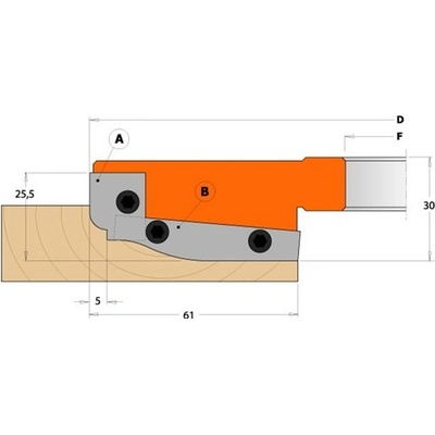 CMT Orange Tools VBD 19,8x11,9x1,5 - do frézy na výplně C694013