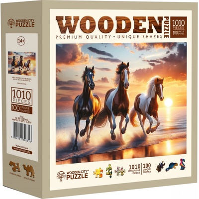 WOODEN CITY Dřevěné Divocí koně na pláži 1010 dílků