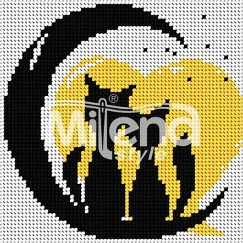 Image 1 of Milena Style Котета на луната - гоблен с щампа без конци