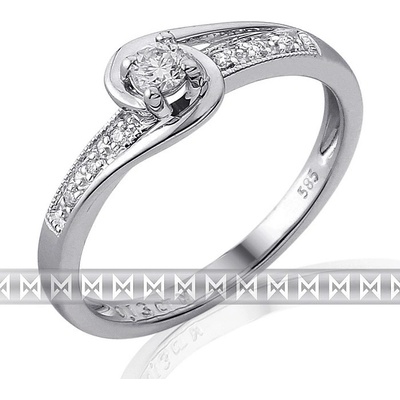 Klenoty Budín Luxusní zásnubní diamantový prsten z bílého zlata 3861844