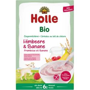 Holle БИО каша с козе мляко, малини и банани 200г