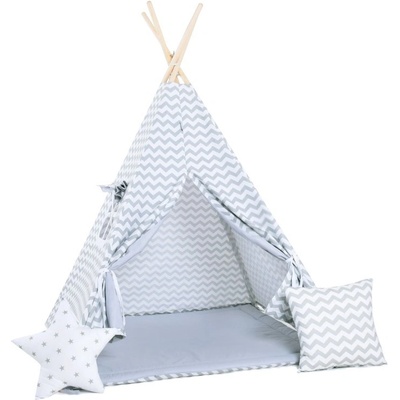 Elis Design Teepee stan set cik cak sivo-biely standard