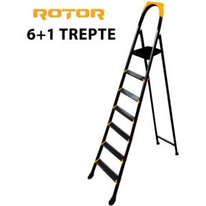 ROTOR Сгъваема метална стълба rotor - домакинска, стабилна, 3+1 до 6+1 стъпала 6+1 (15243)