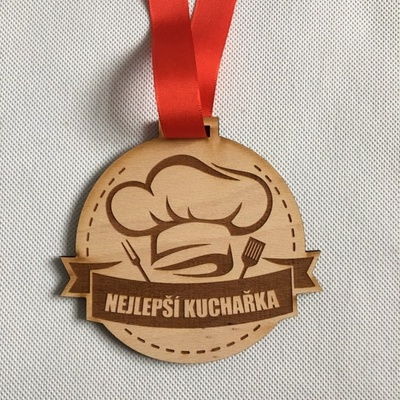 Dekorace z Česka Dřevěná medaile Nejlepší kuchařKA