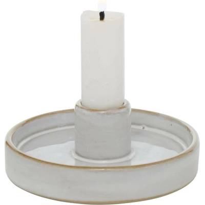 Boltze Home Kulatý porcelánový svícen, 4 cm, MARIMA, šedý šedá
