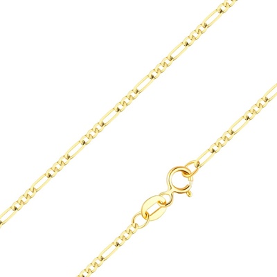 Šperky eshop Zlatá 14K retiazka v žltom vyhotovení - vzor figaro, skosené očká S5GG254.14