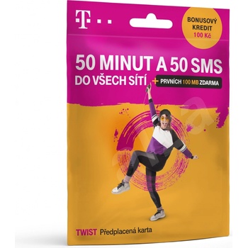 T-Mobile Twist SIM karta 150 - 50 minut + 50 SMS + kredit 100,- Kč