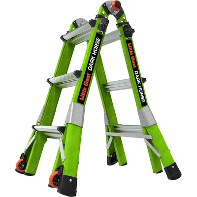 Little Giant Ladder Телескопична стълба от фибростъкло Little Giant, M13 Dark Horse 2.0, 4x3 стъпала (16113-001)