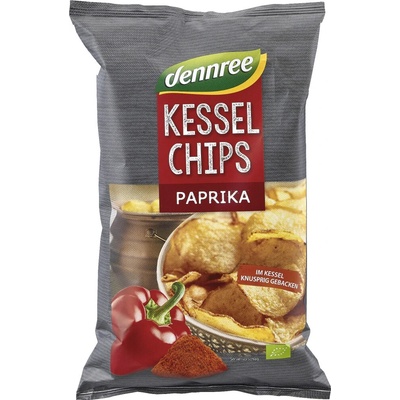 BIO VEGAN Dennree Kotlíkové chipsy paprika 125 g