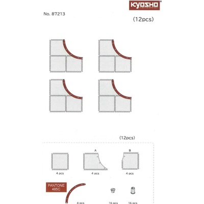 Kyosho Mini-Z Carpet Track 50 Large Corner (12pcs)