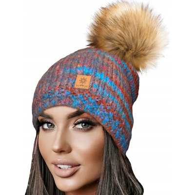 Fashionweek vlněná zimní čepice s bambulí JENOT flísová podšívka WOOL-MORGANA NR MODEL 1