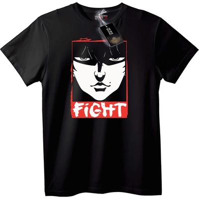 NOONEBRAND Тениска БОРБА аниме графика - 7XL, White