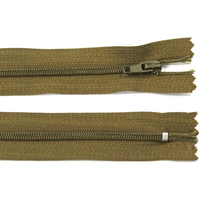 Spirálový zip no.3 nerozepínací 55cm - více barev color: 698 khaki zelená