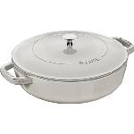 Staub Тиган Staub дълбок с две дръжки и капак 28 см бял трюфел (40501-486-0)