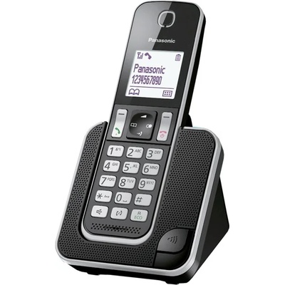 Panasonic Безжичен телефон Panasonic KX-TGD310FXB, 1.8" (4.6cm) черно-бял дисплей, черен