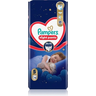 Pampers Night Pants Size 5 еднократни пелени гащички за нощ 11-17 kg 46 бр