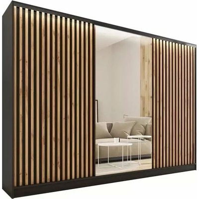 Nejlevnější nábytek Insular 3D 280 se zrcadlem černý mat/dub wotan