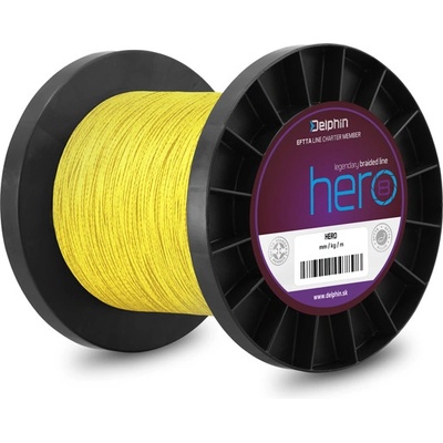 Delphin šnúra Hero 8 Fluo Žltá 1000m 0,14mm 9,5kg