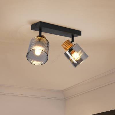 - Точково осветително тяло HYGGE 2xE14/15W/230V черно/опушено (BG2654)