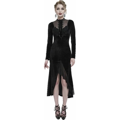 Devil Fashion Black Vintage Gothic Velvet Slit Long Sleeve Fisht