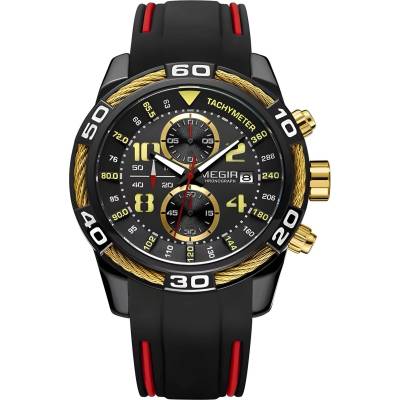 MEGIR Часовници megir la-38555 - Черен / Златен kp38555 (la-38555)