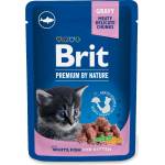 Brit Premium Kitten pouch White fish пауч за подрастващи котки с бяла риба100gr