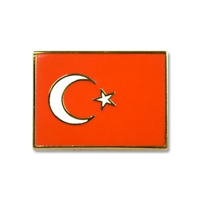 Odznak (pins) 18mm vlajka Turecko - farebný