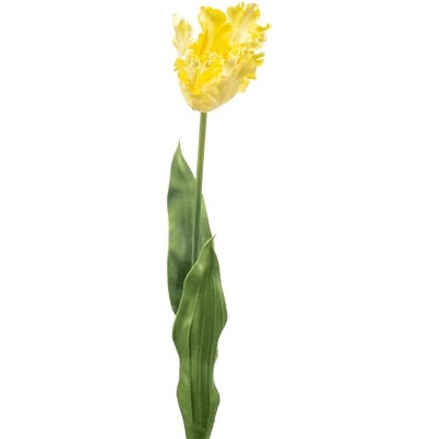 Umelý kvet Tulipán rozkvitnutý žltý 68 cm