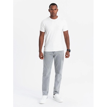 Ombre Clothing Мъжка памучна тениска с трикольор - бяло и тъмносиньо V3 OM-TSCT-0174 Ombre Clothing Ombre Clothing | Byal | МЪЖЕ | L