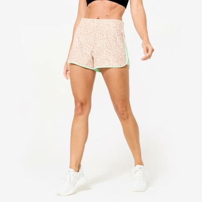 Domyos šortky s leoparďou potlačou béžové