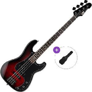 ESP SURVEYOR-204DX Basic SET Red Burst Електрическа бас китара