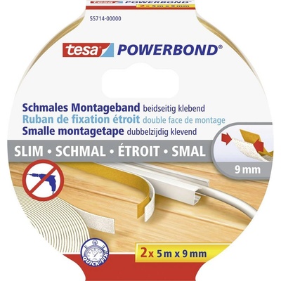 Tesa SLIM montážna páska POWERBOND 9 mm x 5 m biela