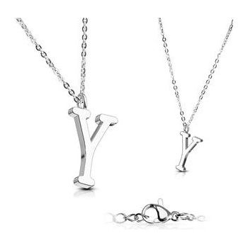 Šperky4U Ocelový řetízek s přívěškem iniciála OPD0096-Y