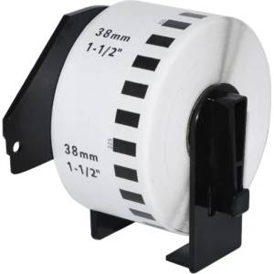 Makki съвместими етикети Brother DK-22225 - White Continuous Length Paper Tape 38mm x 30.48m, Black on White - MK-DK-22225 (MK-DK-22225) - megamag