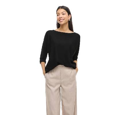 Блуза Vila Malu Boatneck Knit sweater - Black (Black Beauty)