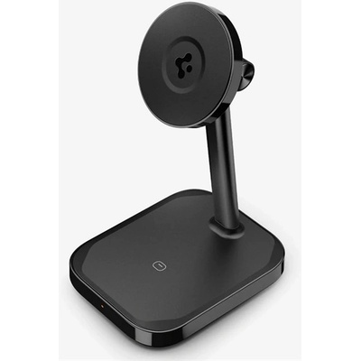 Spigen ARCFIELD Настолна стойка за зареждане 2в1 15W, Qi2, ЧЕРНА ACH08937 (ACH08937)