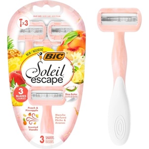 BIC SOLEIL ESCAPE Peach & Pineapple - дамски самобръсначки с 3 ножчета и ароматна дръжка, 3 бр