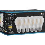 Mexen Vintis 6x LED крушка филтър E27, A60, 4W, Топла - 2700K, 470 lm, прозрачна - L150-E27-0427-00x06 (L150-E27-0427-00x06)