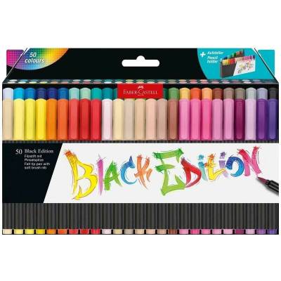 Faber-Castell Black Edition Brush fixy 50 barev stojánek 116454