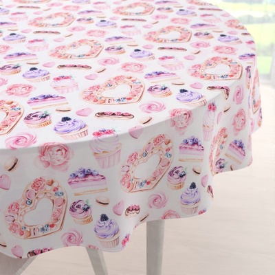 Biante kulatý ubrus PML-037 Růžová cukrárna 110 cm