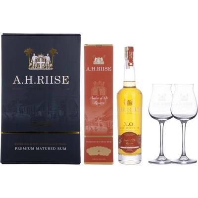 A.H. Riise XO Ambre d'Or 42% 0,7 l (dárkové balení 2 sklenice)