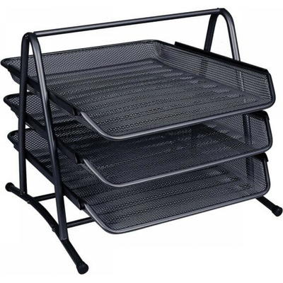 Q-Connect drôtený stojan s 3 odkladačmi 350x275x278mm čierny