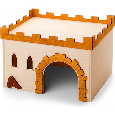 JK ANIMALS Dřevěný domek Hrad pro morčata 24 x 18 x 16 cm